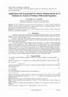 Research paper thumbnail of Application of the Exponential Of a Matrix Method and the Set of Solutions of a System of Ordinary Differential Equations