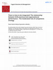 Research paper thumbnail of There is time to be integrated: The relationship between SCM practices and organizational performance -The moderated role of competitive strategy