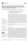 Research paper thumbnail of Effect of Process Factors on Tensile Shear Load Using the Definitive Screening Design in Friction Stir Lap Welding of Aluminum–Steel with a Pipe Shape