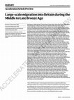 Research paper thumbnail of N. Pattrson et al. 2021 - Large-scale migration into Britain during the Middle to Late Bronze Age