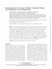 Research paper thumbnail of Recommendations for Training in Pediatric Psychology: Defining Core Competencies Across Training Levels