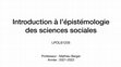 Research paper thumbnail of L’émergence du raisonnement scientifique : pensée réfléchie et méthode critique (Séance 1 de “Introduction à l’épistémologie des sciences sociales” - BA2 - UCLouvain - 2021/2022)