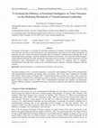 Research paper thumbnail of To Examine the Influence of Emotional Intelligence on Team Outcomes via the Mediating Mechanism of Transformational Leadership