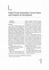 Research paper thumbnail of Public-Private Partnership: Current Status and Prospects for Development