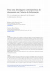 Research paper thumbnail of Para uma abordagem ciotemporânea do documento na Ciência da Informaçâo