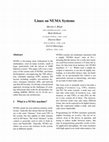 Research paper thumbnail of Linux on NUMA Systems