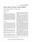 Research paper thumbnail of Editorial: <em>Trabajos de Prehistoria</em>, a hombros de gigantes