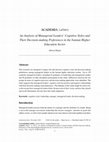 Research paper thumbnail of An Analysis of Managerial Leaders’ Cognitive Styles and Their Decision-making Preferences in the Iranian Higher Education Sector