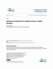 Research paper thumbnail of Rankings and Implications for Quality Assurance in Higher Education