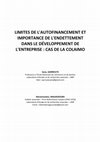 Research paper thumbnail of Limites De L'Autofinancement et Importance De L'Endettement Dans Le Développement De L'Entreprise : Cas De La Colaimo