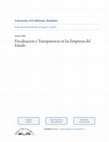 Research paper thumbnail of Fiscalizacion y Transparencia en las Empresas del Estado