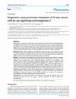 Research paper thumbnail of Suspension state promotes metastasis of breast cancer cells by up-regulating cyclooxygenase-2