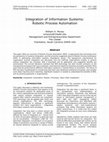 Research paper thumbnail of Integration of Information Systems: Robotic Process Automation