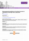 Research paper thumbnail of Neuroanatomical Predictors of Functional Outcome in Individuals at Ultra-High Risk for Psychosis