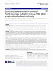 Research paper thumbnail of Equity and determinants in universal health coverage indicators in Iraq, 2000–2030: a national and subnational study