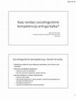 Research paper thumbnail of Kaip randasi sociolingvistinė kompetencija antrąja kalba?