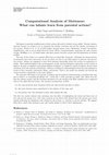 Research paper thumbnail of Computational Analysis of Motionese: What can infants learn from parental actions?