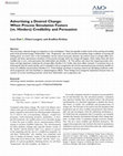 Research paper thumbnail of Advertising a Desired Change: When Process Simulation Fosters (vs. Hinders) Credibility and Persuasion