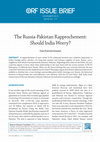 Research paper thumbnail of The Russia-Pakistan Rapprochement: Should India Worry?