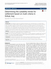 Research paper thumbnail of Determining the suitability trends for settlement based on multi criteria in Kirkuk, Iraq