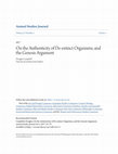 Research paper thumbnail of On the Authenticity of De-extinct Organisms, and the Genesis Argument