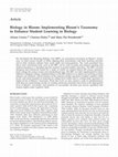 Research paper thumbnail of Article Biology in Bloom: Implementing Bloom’s Taxonomy to Enhance Student Learning in Biology