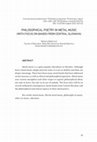 Research paper thumbnail of Philosophical Poetry in Metal Music