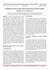 Research paper thumbnail of Modelling and Fuzzy Logic Control of the Pitch of a Wind Turbine