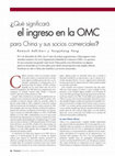 Research paper thumbnail of ¿Qué significará el ingreso en la OMC para China y sus socios comerciales?