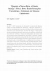 Research paper thumbnail of "Quando a Massa Erra, o Estado Avança": Notas Sobre Transformações Carcerárias e Criminais em Manaus (Amazonas)