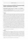 Research paper thumbnail of Incidence and predictors for delirium in hospitalized elderly patients: a retrospective cohort study