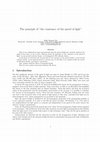 Research paper thumbnail of The principle of "the constancy of the speed of light"