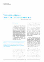 Research paper thumbnail of Towards a global model of linguistic ecology [Cap a un model global d'ecologia lingüística] [Hacia un modelo global de ecología lingüística]