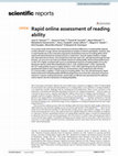 Research paper thumbnail of Rapid Online Assessment of Reading Ability