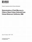 Research paper thumbnail of Determination of total mercury in fillets of sport fishes collected from Folsom Reservoir, California, 2006