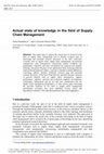 Research paper thumbnail of Actual state of knowledge in the field of Supply Chain Management