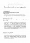 Research paper thumbnail of Tra antico e moderno: autori e questioni