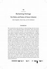 Research paper thumbnail of Reclaiming Heritage: The Politics and Poetics of Newar Urbanism