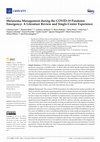 Research paper thumbnail of Melanoma Management during the COVID-19 Pandemic Emergency: A Literature Review and Single-Center Experience