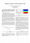 Research paper thumbnail of Magnetic response of thick dielectric rings