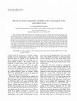 Research paper thumbnail of Recent sea surface temperature variability in the coastal regions of the north Indian Ocean