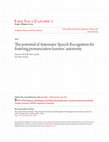 Research paper thumbnail of The potential of Automatic Speech Recognition for fostering pronunciation learners' autonomy