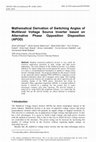 Research paper thumbnail of Mathematical Derivation of Switching Angles of Multilevel Voltage Source Inverter based on Alternative Phase Opposition Disposition (APOD)