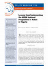 Research paper thumbnail of Lessons from Implementing the APRM National Programme of Action in Nigeria