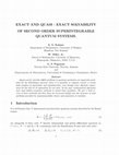 Research paper thumbnail of Exact and quasiexact solvability of second-order superintegrable quantum systems: I. Euclidean space preliminaries