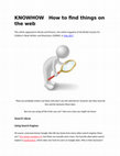 Research paper thumbnail of KNOWHOW How to find things on the web