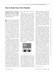 Research paper thumbnail of How to Abate Fear of the Plausible Innovation, Dual Use, and Security: Managing the Risks of Emerging Biological and Chemical Technologies . Jonathan B. Tucker, ed . MIT Press , 2012 . 356 pp., illus. $27.00 (ISBN 9780262516969 paper)