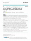 Research paper thumbnail of New graduate nurses’ experiences in a clinical specialty: a follow up study of newcomer perceptions of transitional support