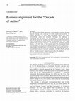 Research paper thumbnail of Business alignment for the “Decade of Action”