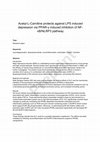 Research paper thumbnail of Acetyl-L-Carnitine protects against LPS induced depression via PPAR-γ induced inhibition of NF-κB/NLRP3 pathway